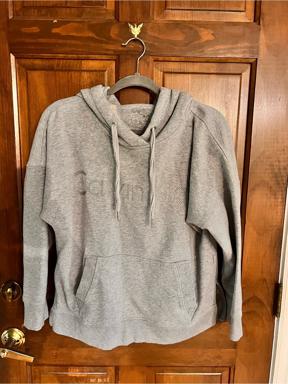 Calvin Klein Gray Hooded Pullover Sweatshirt